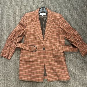 Blazer. Rust black and red fine plaid. With matching belt.